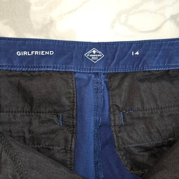 St John's Bay Girlfriend Pants Navy Blue Women's Size 14 - Picture 3 of 7